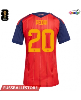 Günstige Spanien Pedri Gonzalez #20 Heimtrikot Damen WM 2026 Kurzarm